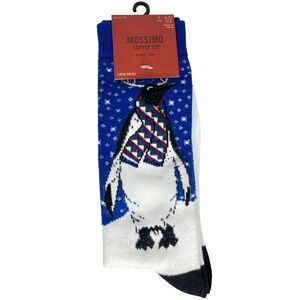 Mossimo Supply Co. Mens Penguin Holiday Antlers Crew Socks Size 6-12 NWT Holiday